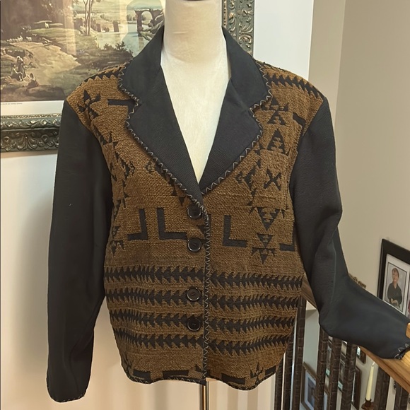 Nikki Saggars Jackets & Blazers - Black and Brown Southwestern Jacket